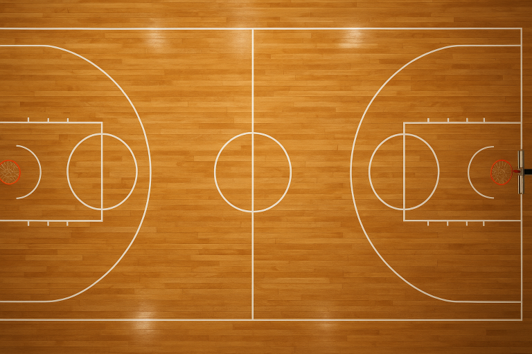 Image de couverture pour l’article "Tout savoir sur la dimension du terrain de basket réglementaire"