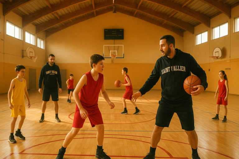 Image de couverture pour l’article "Basket Saint Vallier au cœur de l’ESBVA : entraînement et ambition"