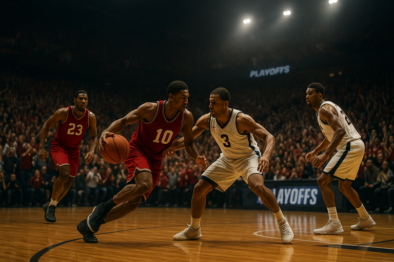 Image de couverture pour l’article "Tactiques gagnantes en playoff basket pour joueurs et entraineurs"