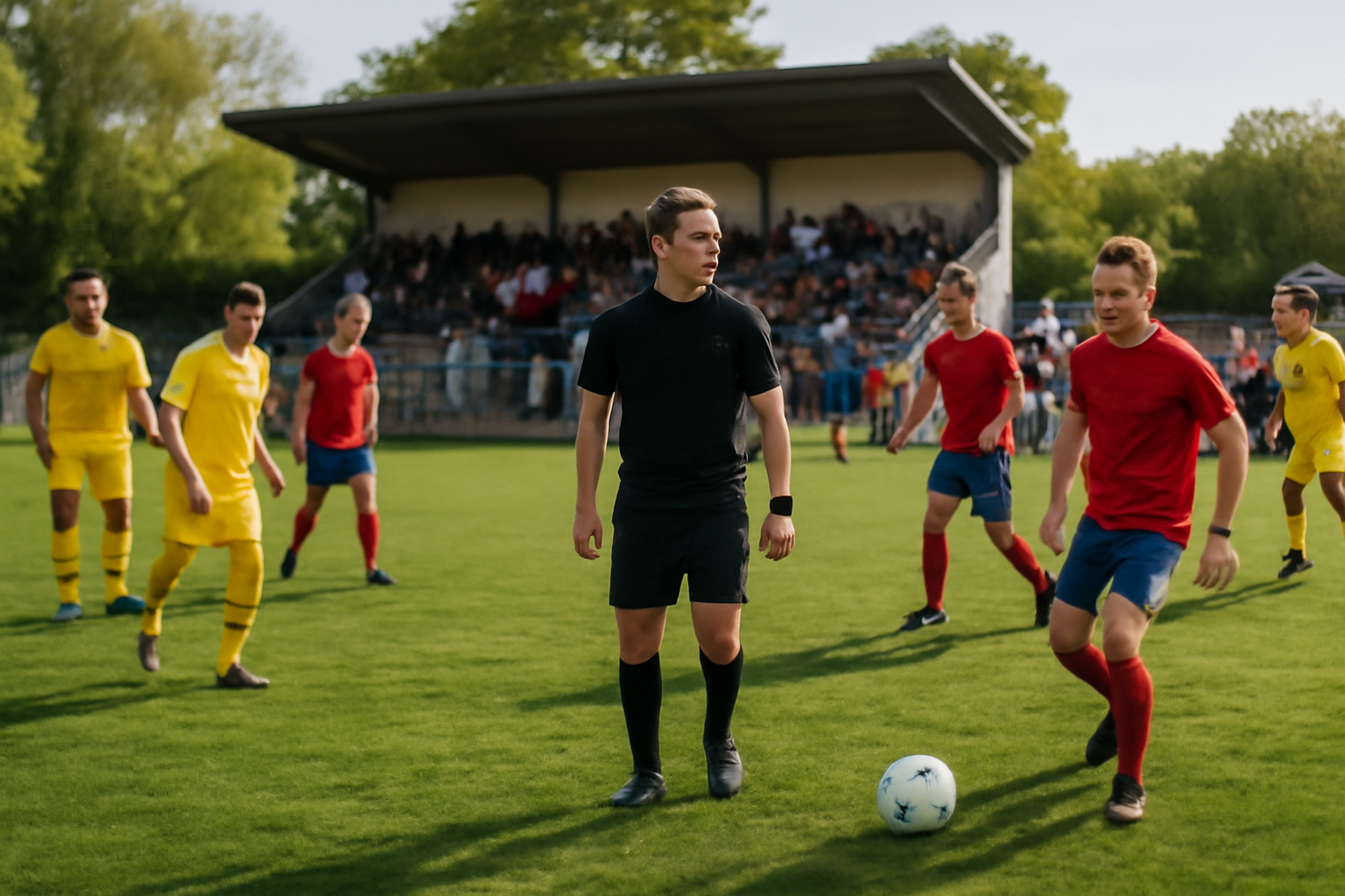 Foot occitanie 34 : match de football amateur dans l'Hérault au bord du terrain