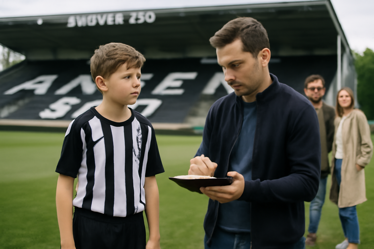 recrutement angers sco : candidat à la détection au stade, photo réaliste