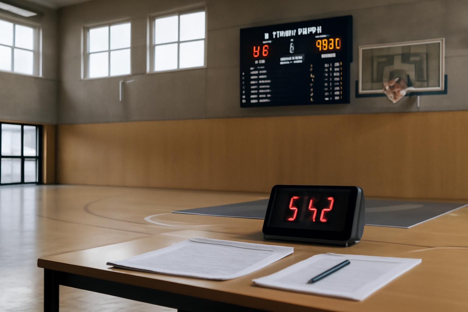 ligue 2 basket féminin classement : tableau de résultats et écrans de score dans une salle de basket