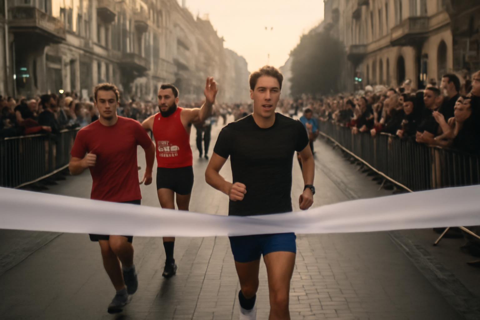 marathon europe 2026 coureurs franchissant la ligne d'arrivée dans une ville européenne