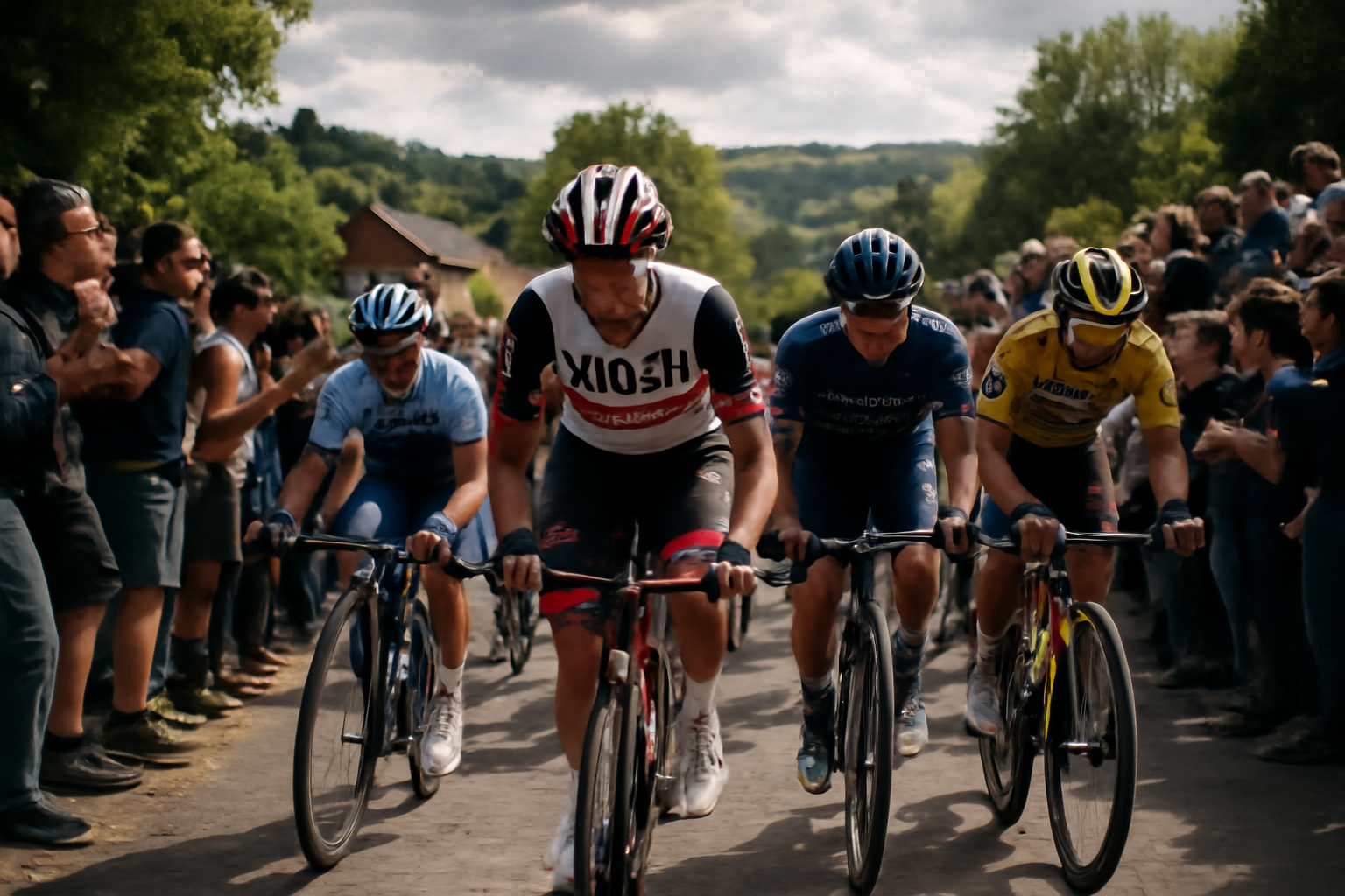 Amstel Gold Race 2025 : coureurs cyclistes sur les montées près de Valkenburg