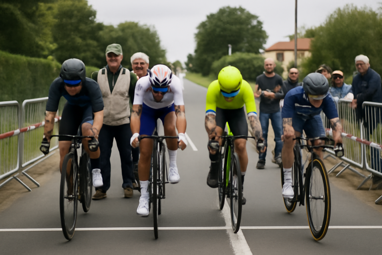 Championnat de France cyclisme 2025 aux Herbiers en Vendée, coureurs sur route lors d’un contre-la-montre