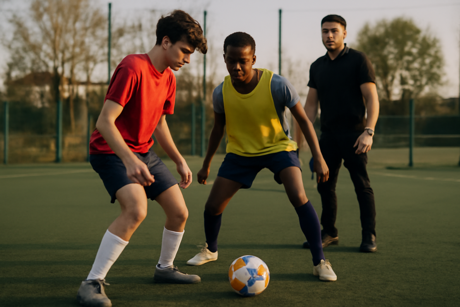 sport en f : football et futsal en extérieur par une journée ensoleillée