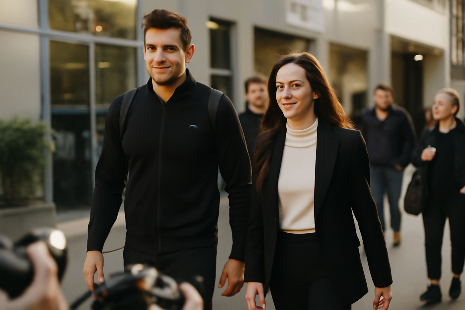 florent manaudou et elsa bois photographiés lors d’un événement public