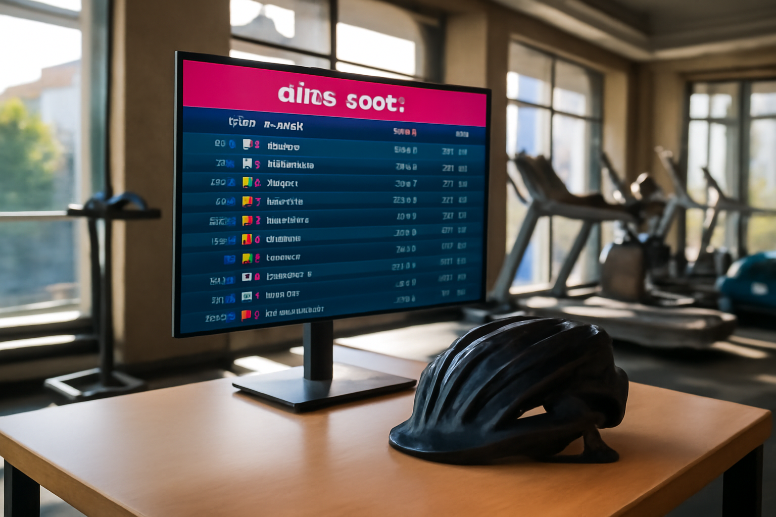 Classement giro 2025 sur écran avec coureurs du Giro et écarts de temps