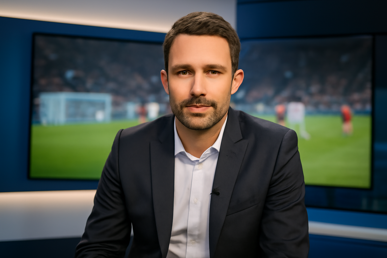 Omar da Fonseca, attaquant puis commentateur sportif sur un plateau télévision