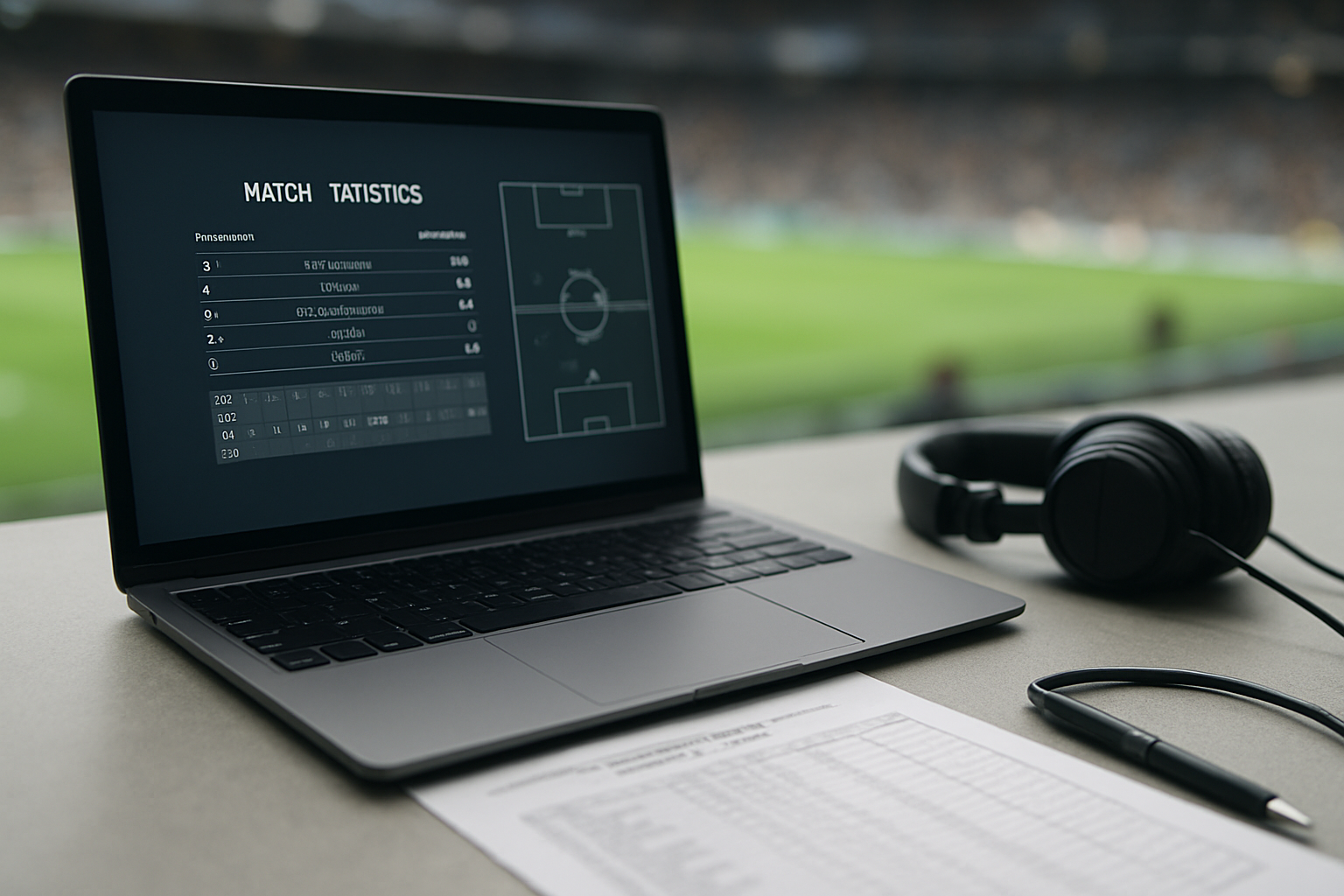 Feuille de match et statistiques sur écran, ambiance stade, pour analyser les performances de Lamine Yamal